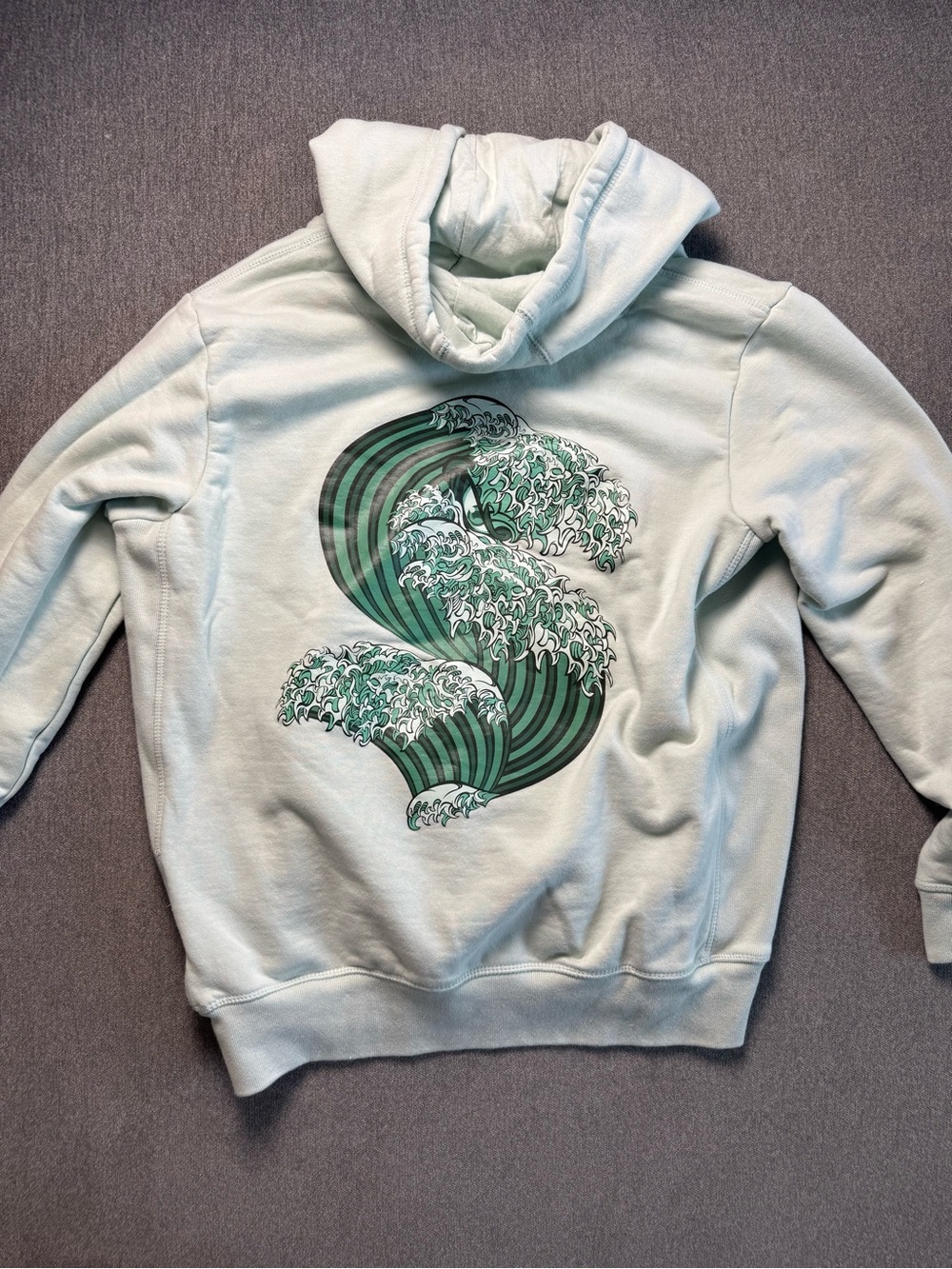 Unisex Seattle Kraken Mint Green Graphic Hoodie with Wave Print